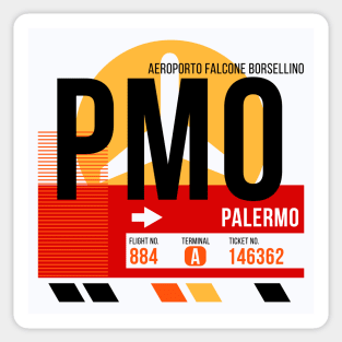 Palermo (PMO) Airport // Sunset Baggage Tag Sticker